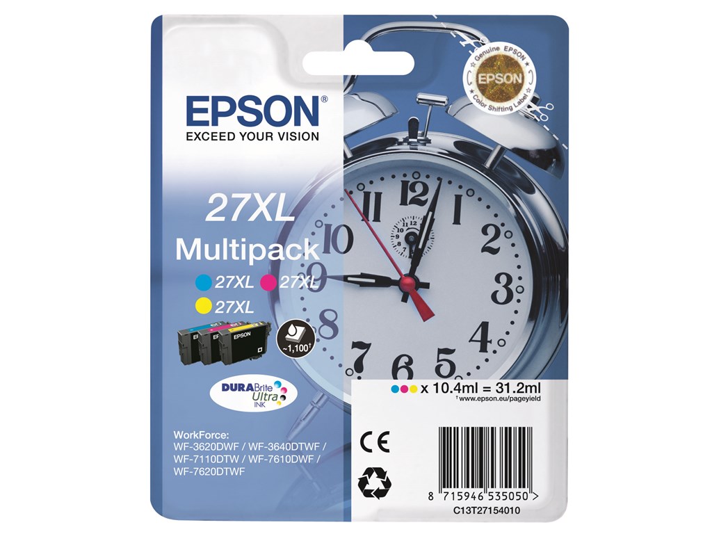 Epson 27XL Tintenpatronen Multipack, cyan, magenta, yellow, hohe  