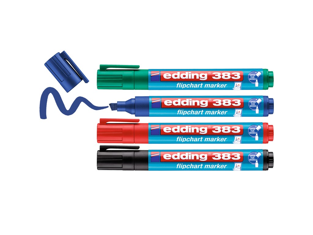 edding 383 Flipchartmarker 4er Set sortiert, Keilspitze 1-5 mm (4 