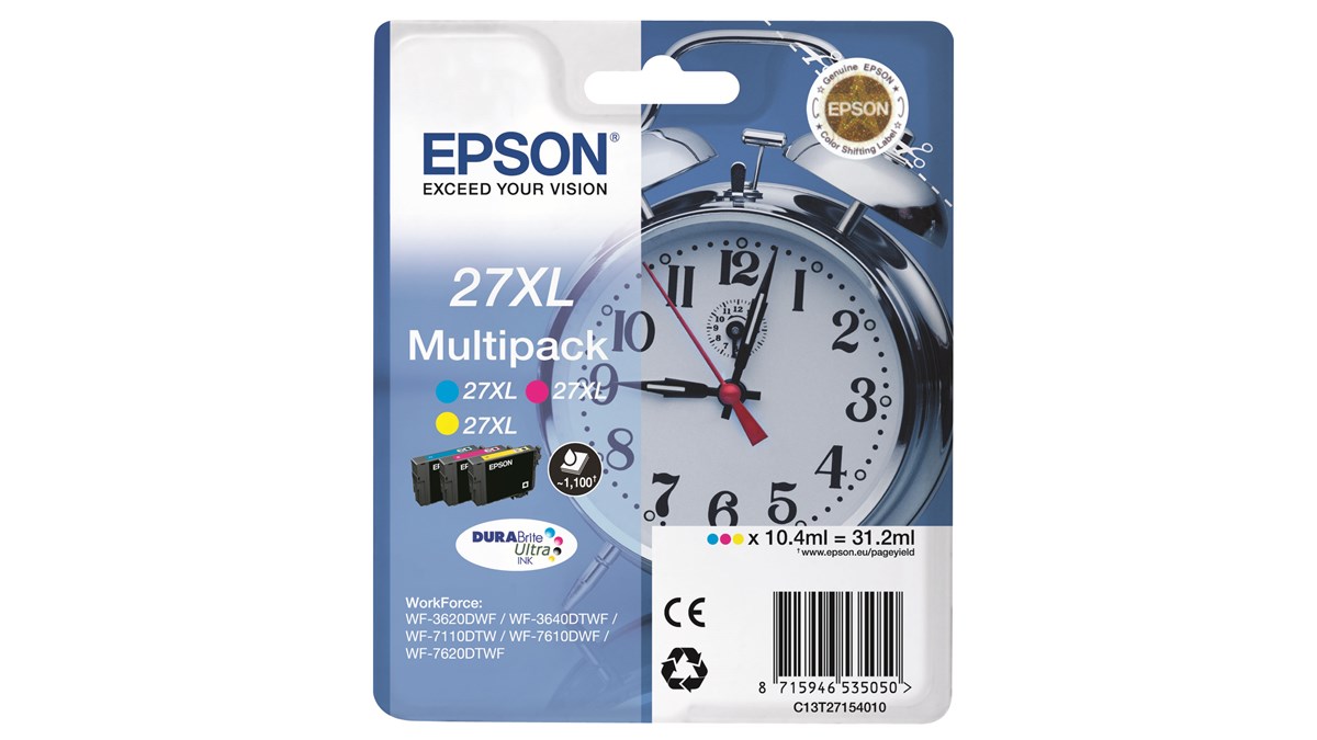 Epson 27XL Tintenpatronen Multipack, cyan, magenta, yellow, hohe 