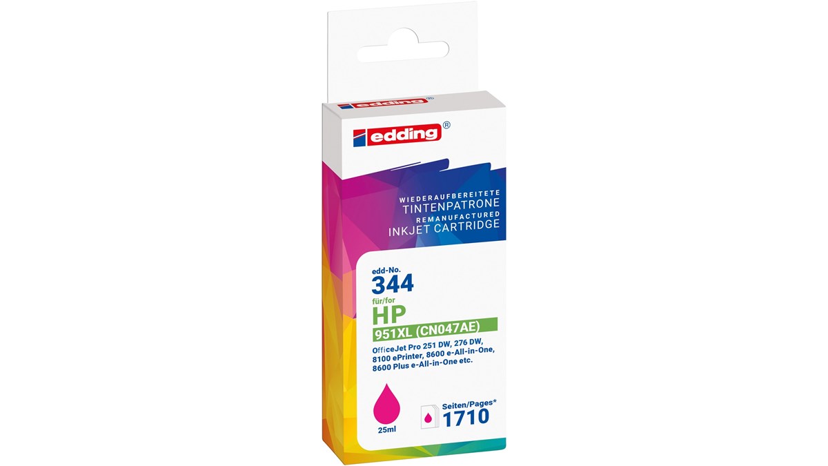 Edding Druckerpatronen Multipack Für HP Drucker – 4er Set In Schwarz, Cyan, Magenta, Gelb (ersetzt HP 934XL/935XL)
