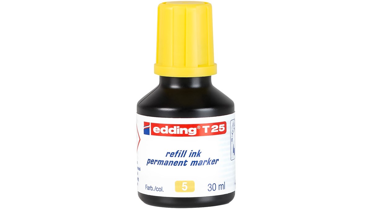 Encre De Recharge Edding T 25 – Noir 30 Ml – Pour Marqueurs Permanents Edding – Système Gouttes Propre