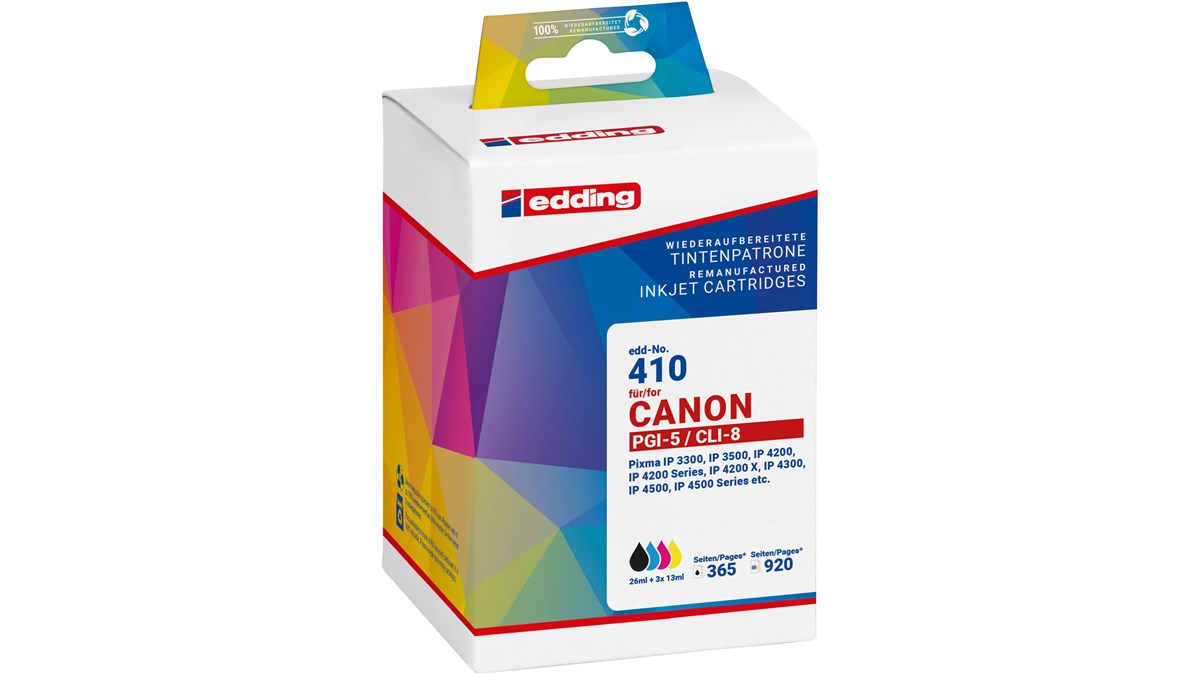 Edding Druckerpatrone Ersetzt Canon CL-541 XL – Kompatibel Mit PIXMA MG & MX Serien, 3 Farben (Cyan, Magenta, Gelb)