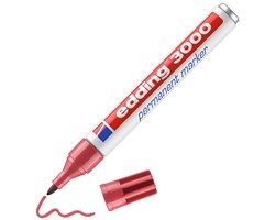 edding 3000 Permanentmarker karminrot, Rundspitze 1,5-3 mm