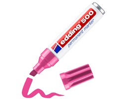 edding 500 Permanentmarker rosa, Keilspitze 2-7 mm