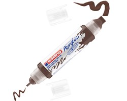edding 5400 Acryl 3D Double Liner schokoladenbraun, Tubenspitze 2-3 mm + 5-10 mm