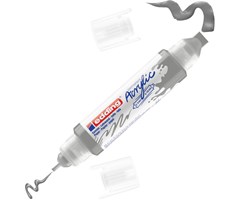 edding 5400 Acryl 3D Double Liner silber, Tubenspitze 2-3 mm + 5-10 mm