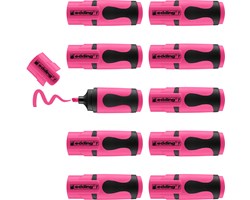 edding 7 Textmarker neonrosa 10er Pack, Keilspitze 1-3 mm