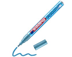 edding 751 creative Glanzlack-Marker hellblau-metallic, Rundspitze 1-2 mm