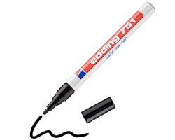 edding 751 Lackmarker schwarz, Rundspitze 1-2 mm