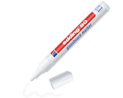 edding 90 Glasboardmarker weiß, Rundspitze 2-3 mm