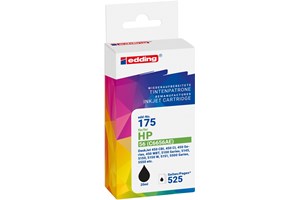 edding Tintenpatrone, schwarz, 20 ml, ersetzt HP56 (C6656A)