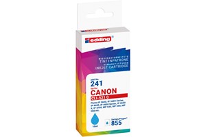 edding Tintenpatrone, cyan, 10 ml, ersetzt Canon CLi-521C