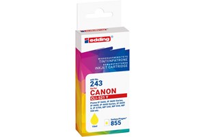 edding Tintenpatrone, yellow, 10 ml, ersetzt Canon CLi-521Y