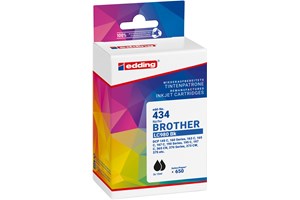 edding Tintenpatronen Doppelpack, schwarz, 2x 12 ml, ersetzt Brother LC980BK