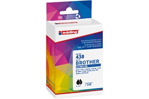 edding Tintenpatronen Doppelpack, schwarz, 2x 12 ml, ersetzt Brother LC985BK