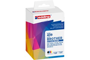 edding Tintenpatronen Multipack, schwarz, cyan, magenta, yellow, 1x 12,5 ml + 3x 7,5 ml, ersetzt Brother LC1240BK/C/M/Y
