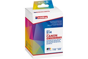 edding Tintenpatronen Multipack, schwarz, cyan, magenta, yellow, 1x 22 ml + 4x 11 ml, ersetzt Canon PG-570XL, CL-571XLBK/C/M/Y