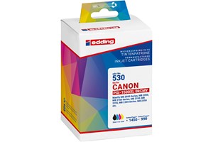 edding Tintenpatronen Multipack, schwarz, cyan, magenta, yellow, 1x 35 ml + 3x 12 ml, ersetzt Canon PGI-1500XL BKCMY