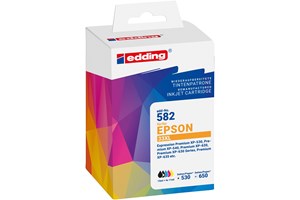 edding Tintenpatronen Multipack, Text-Schwarz, Foto-Schwarz, Cyan, Magenta, Gelb, 1x 15 ml + 4x 11 ml, ersetzen Epson T33XL (T3351/61/62/63/64)