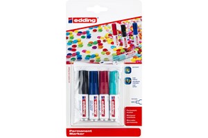 edding 0.5 Permanentmarker 4er Set (Blister) sortiert, Rundspitze 1,5-3 mm (EAN 4004764867530)