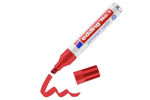 edding No.1 Permanentmarker rot, Keilspitze 1-5 mm (EAN 4004764000524)