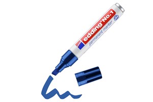 edding No.1 Permanentmarker blau, Keilspitze 1-5 mm (EAN 4004764000531)