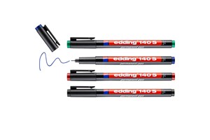edding 140 S Permanenter Folienschreiber 4er Set sortiert, Rundspitze 0,3 mm (EAN 4004764002351)