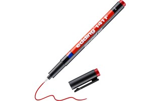 edding 141 F Permanenter Folienschreiber rot, Rundspitze 0,6 mm (EAN 4004764001361)