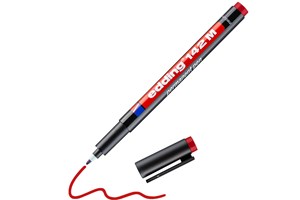 edding 142 M Permanenter Folienschreiber rot, Rundspitze 1 mm (EAN 4004764000807)