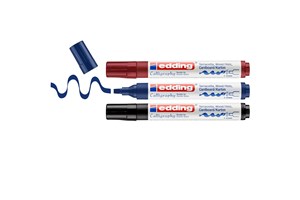 edding 1455 Kalligrafiemarker mit flexibler Spitze 3er Set sortiert, Kalligrafie Spitze 1-5 mm (EAN 4004764942701)