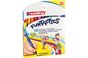 edding 15 FUNTASTICS Kinderfasermaler 12er Set sortiert, Rundspitze 1 mm (EAN 4004764931330)