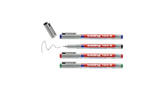 edding 150 S Non-permanenter Folienschreiber 4er Set sortiert, Rundspitze 0,3 mm (EAN 4004764003792)