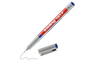 edding 151 F Non-permanenter Folienschreiber blau, Rundspitze 0,6 mm (EAN 4004764007448)