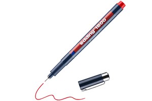 edding 1800 Präzisionsfeinschreiber rot, Kunststoffspitze 0,25 mm (EAN 4004764043866)