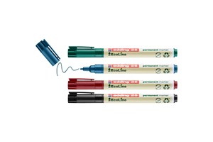 edding 25 EcoLine Permanentmarker 4er Set sortiert, Rundspitze 1 mm (EAN 4004764979448)