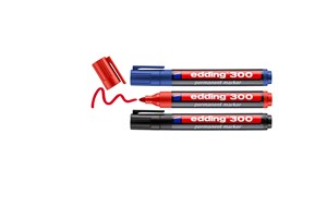 edding 300 Permanentmarker 3er Set sortiert, Rundspitze 1,5-3 mm (EAN 4004764893546)