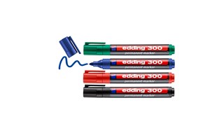 edding 300 Permanentmarker 4er Set sortiert, Rundspitze 1,5-3 mm (EAN 4057305072375)