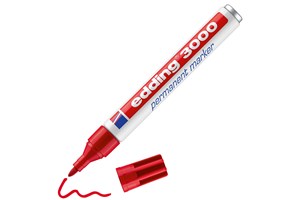 edding 3000 Permanentmarker rot, Rundspitze 1,5-3 mm (EAN 4004764007974)