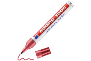 edding 3000 Permanentmarker karminrot, Rundspitze 1,5-3 mm (EAN 4004764008148)