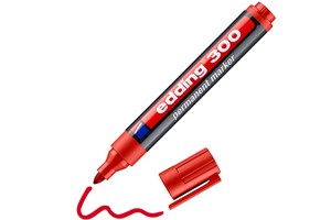 edding 300 Permanentmarker rot, Rundspitze 1,5-3 mm (EAN 4004764390571)