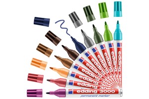 edding 3000 Permanentmarker 10er Set sortiert, Rundspitze 1,5-3 mm (EAN 4004764926978)