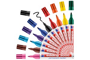 edding 3000 Permanentmarker 10er Set sortiert, Rundspitze 1,5-3 mm (EAN 4004764427277)