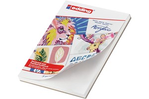 edding 30010 Acryl Postkarten-Malblock, A6, 20 Blatt weiß, Postkartenformat (EAN 4057305046628)