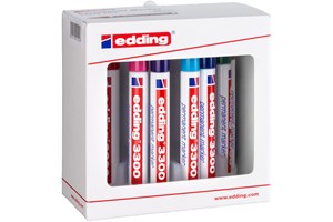 edding 3300 Permanentmarker 10er Set (Systembox) sortiert, Keilspitze 1-5 mm (EAN 4004764009596)