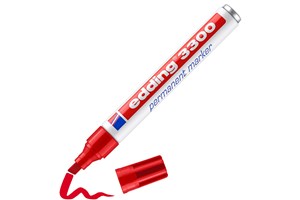 edding 3300 Permanentmarker rot, Keilspitze 1-5 mm (EAN 4004764010202)