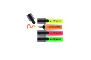 edding 345 Textmarker 4er Set sortiert, Keilspitze 2-5 mm (EAN 4004764971817)