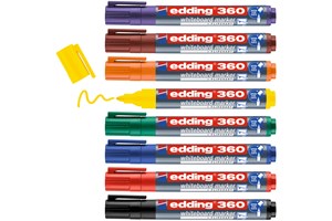edding 360 Whiteboardmarker 8er Set sortiert, Rundspitze 1,5-3 mm (EAN 4004764925087)