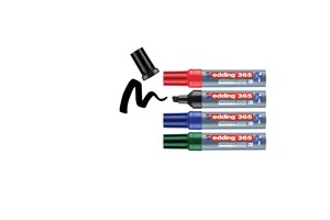 edding 365 Whiteboardmarker 4er Set sortiert, Keilspitze 2-7 mm (EAN 4004764105458)