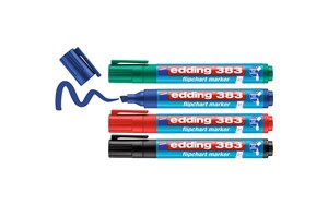 edding 383 Flipchartmarker 4er Set sortiert, Keilspitze 1-5 mm (EAN 4057305072436)