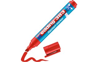 edding 383 Flipchartmarker rot, Keilspitze 1-5 mm (EAN 4004764013852)